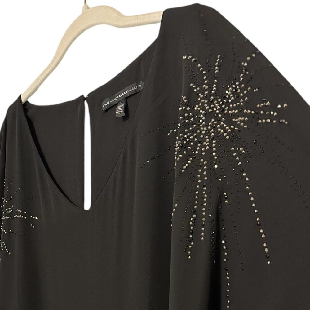 Whitehouse BlackMarket kimono sleeve starburst embellished blouse Size L - Picture 3 of 10